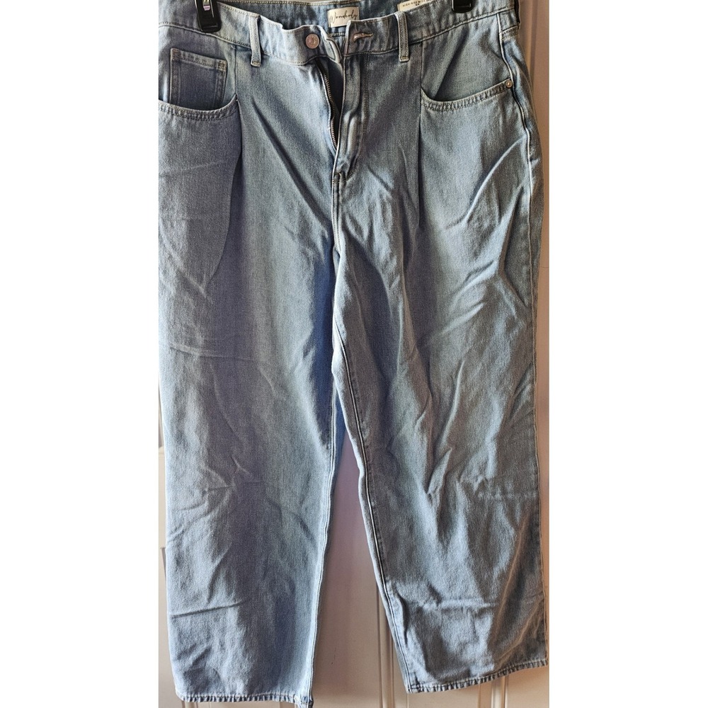 Wonderly Women's Size 16R High Rise Wide Leg Jeans Light Wash Denim 16 Regular